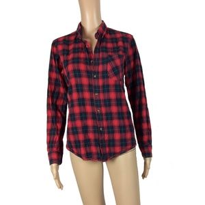 EUC D-Land plaid button up shirt